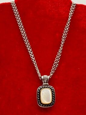 GV Sterling Silver & 14K Mother of Pearl Necklace